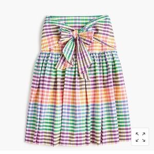 Jcrew! Tie-front skirt in rainbow gingham